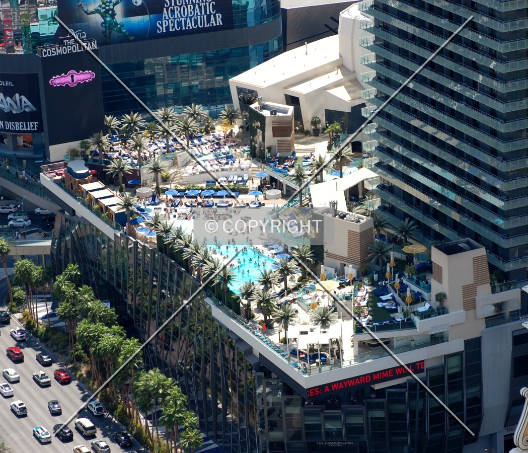 Elevated view of the pool