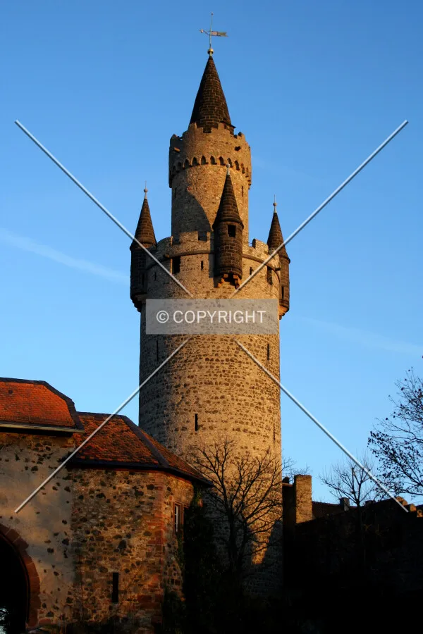 View from outside the castle gate, looking east