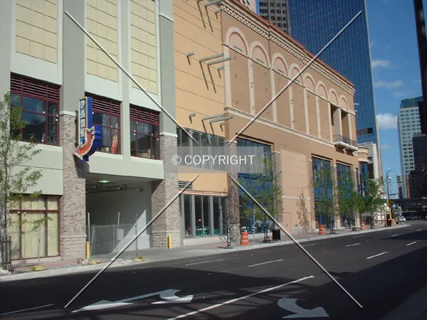 7th Street facade, parking ramp entrance