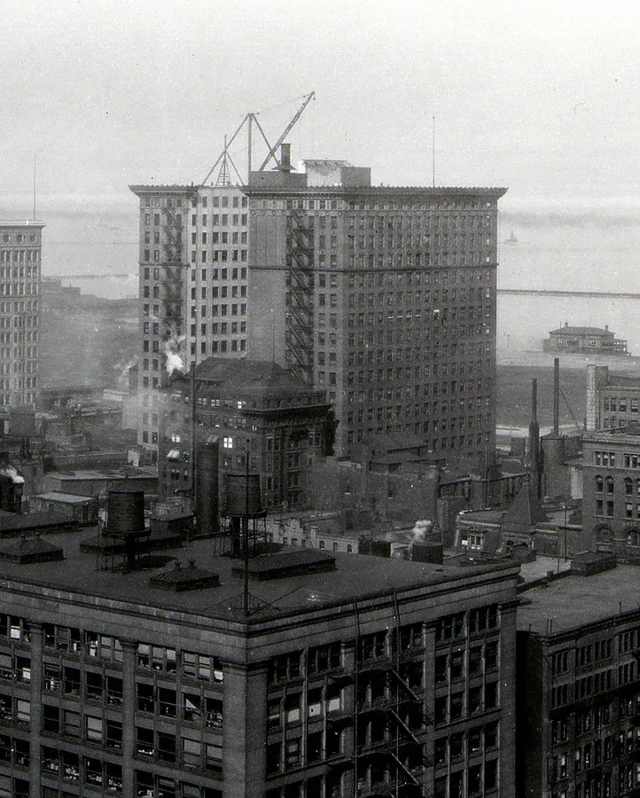Vintage view from the southeast during completion of the 1912 addition