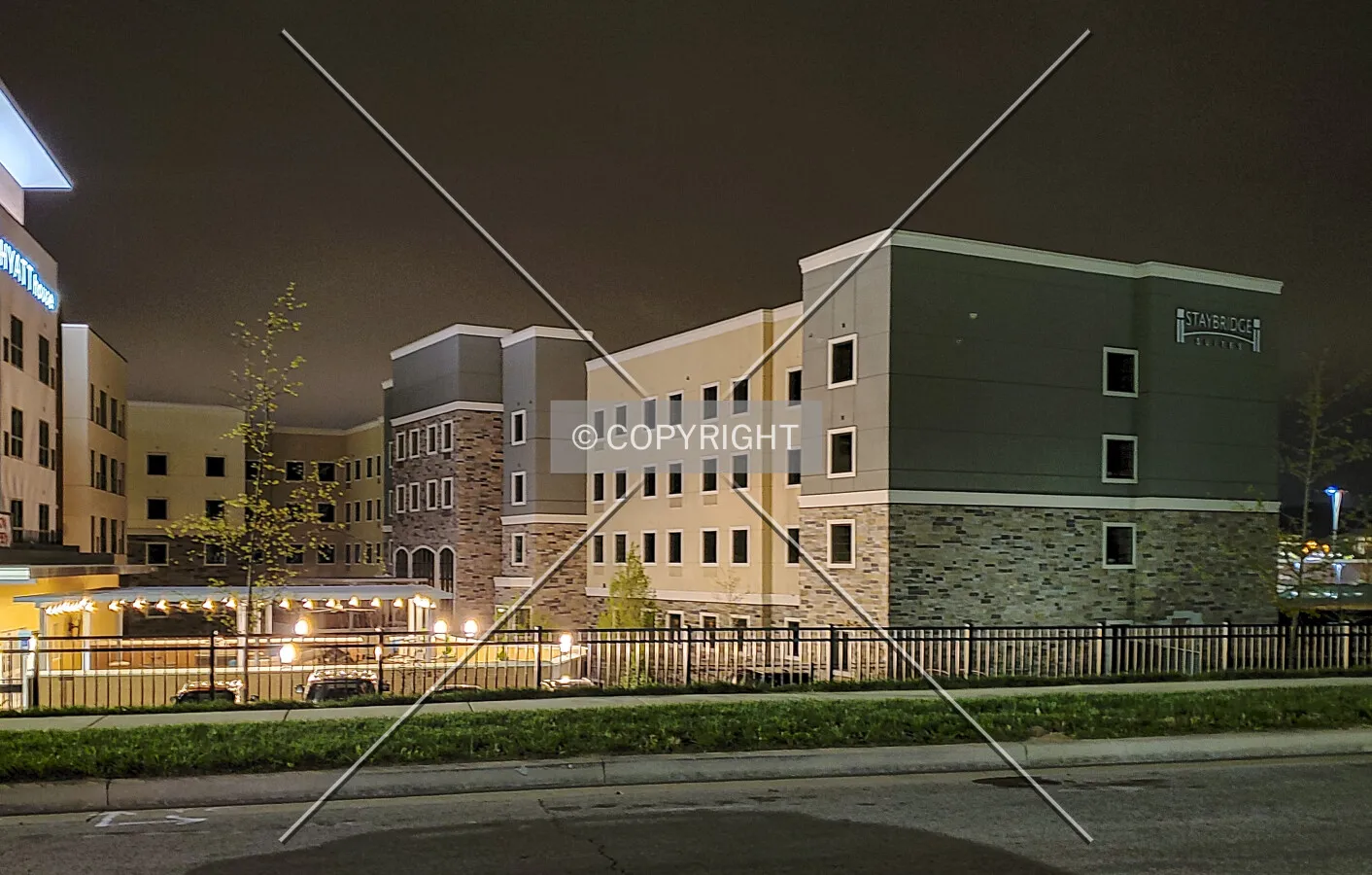 Southwest view at night; March 30, 2020
