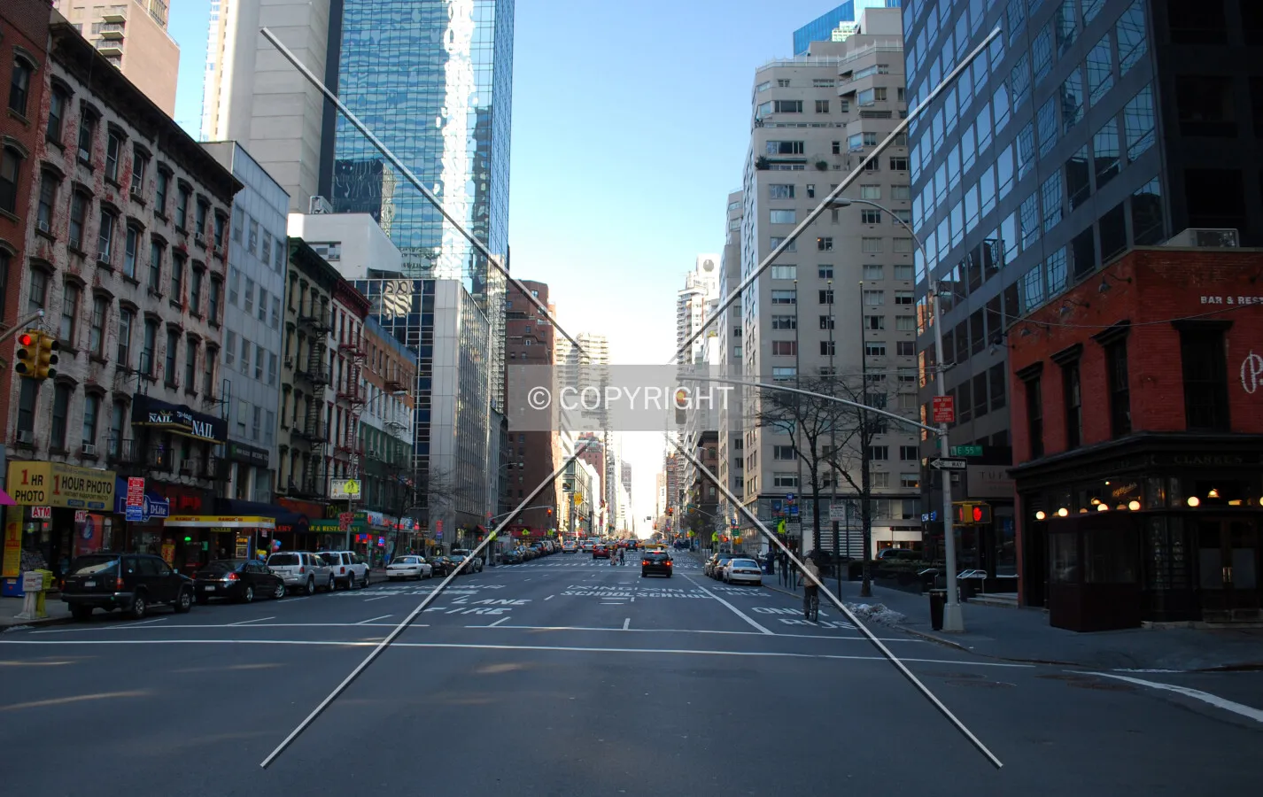 Looking northward from the East 50s