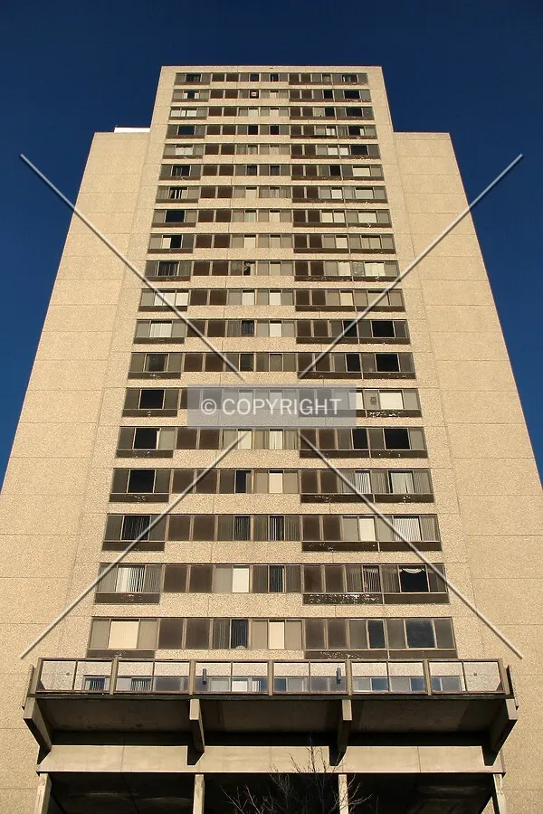 Looking up from 1st Street NE