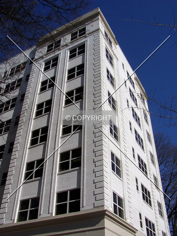 Looking up the southeast corner