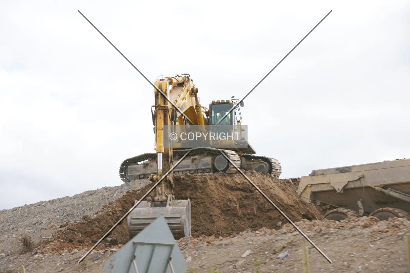 A excavator in action