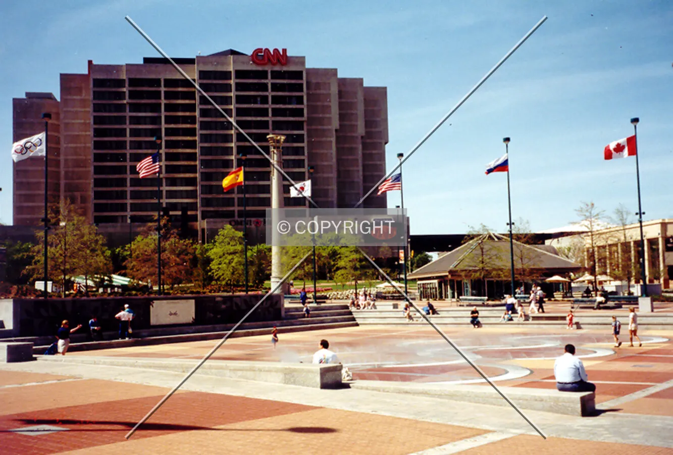 Looking west from the Olympic Fountain in Centennial Olympic Park