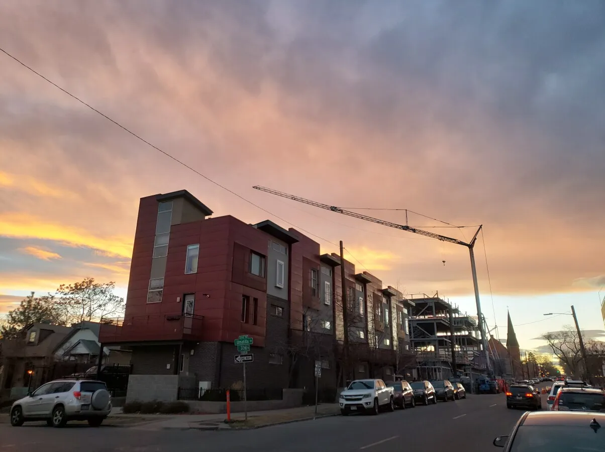 Looking west at sunset