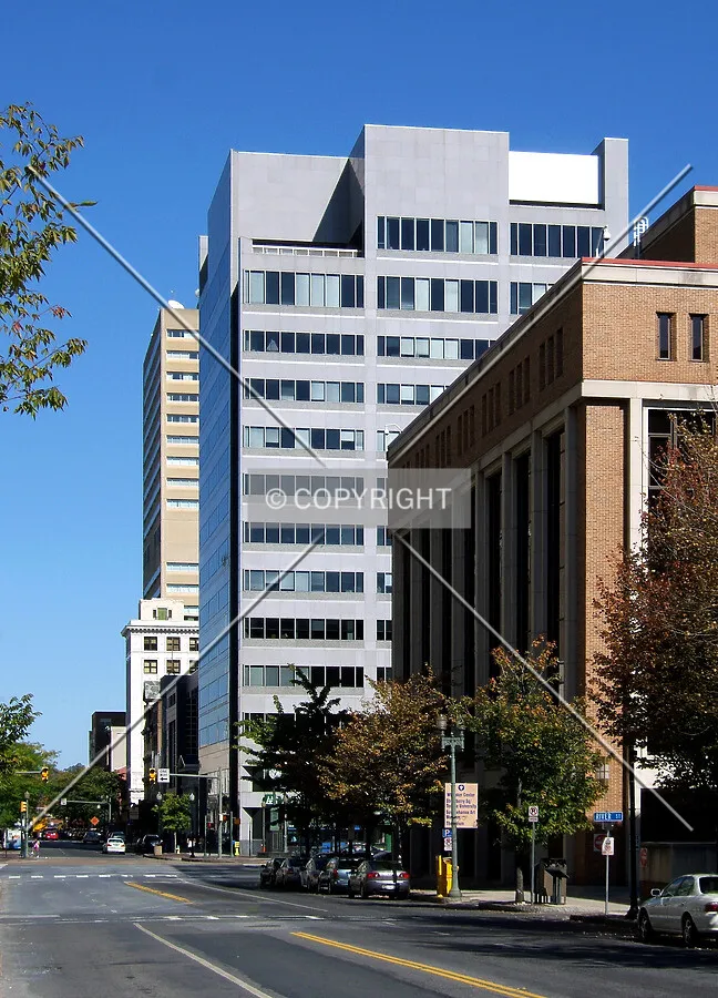 View from the southwest along Market Street