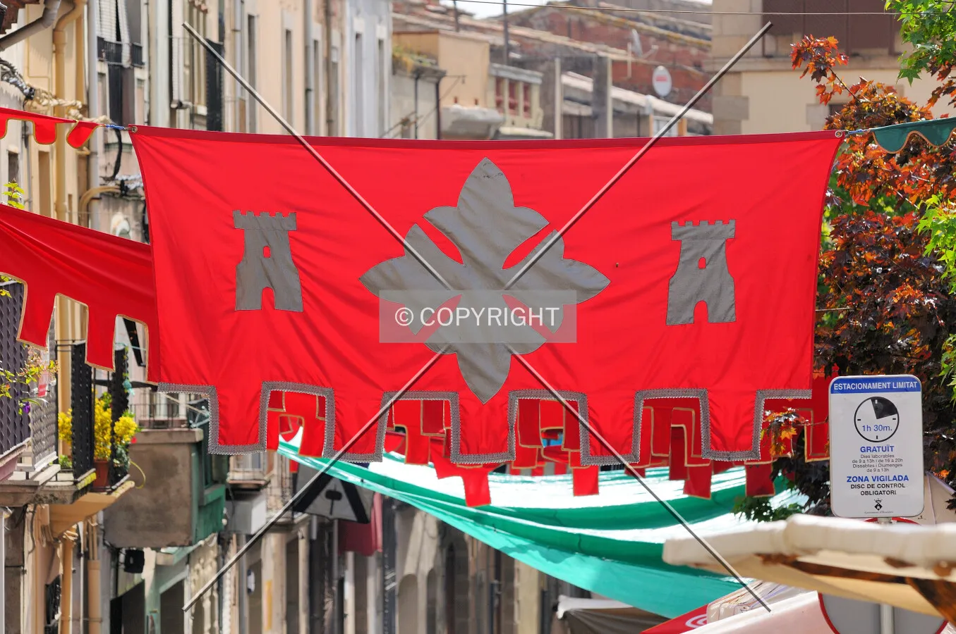 Flag in the streets of Hostalric