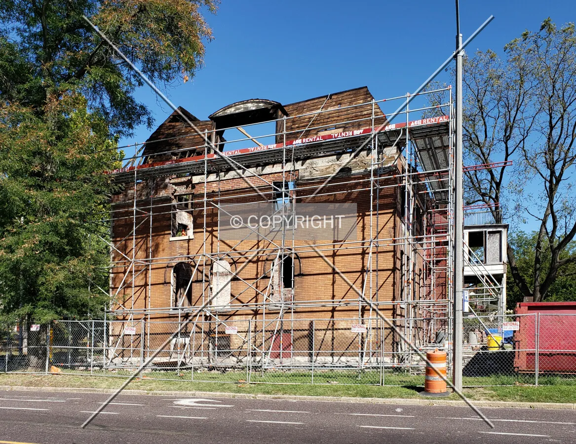 View from the southwest during renovation; September 14, 2019