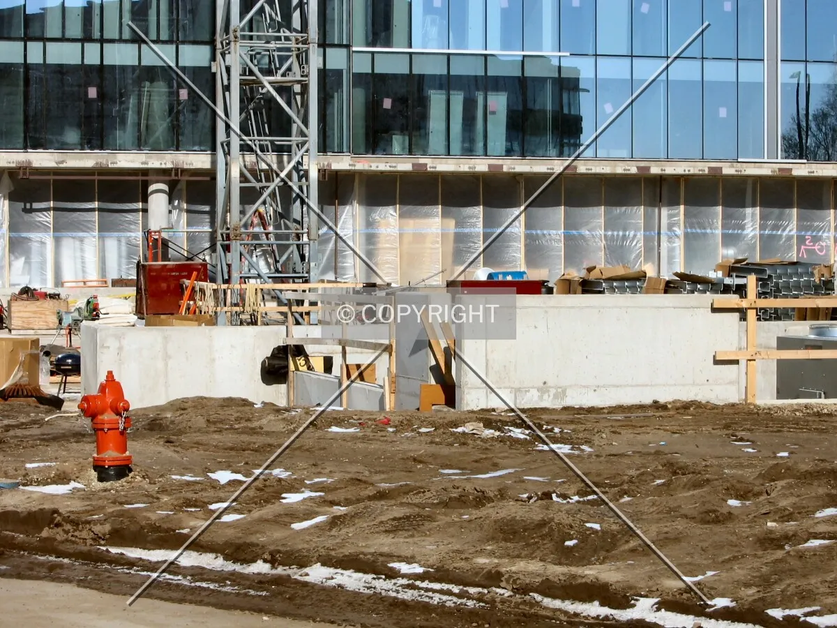 South base with new fire hydrant