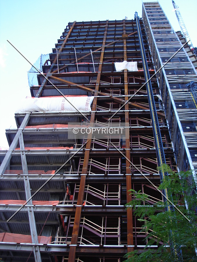 Looking up along Warren Street
