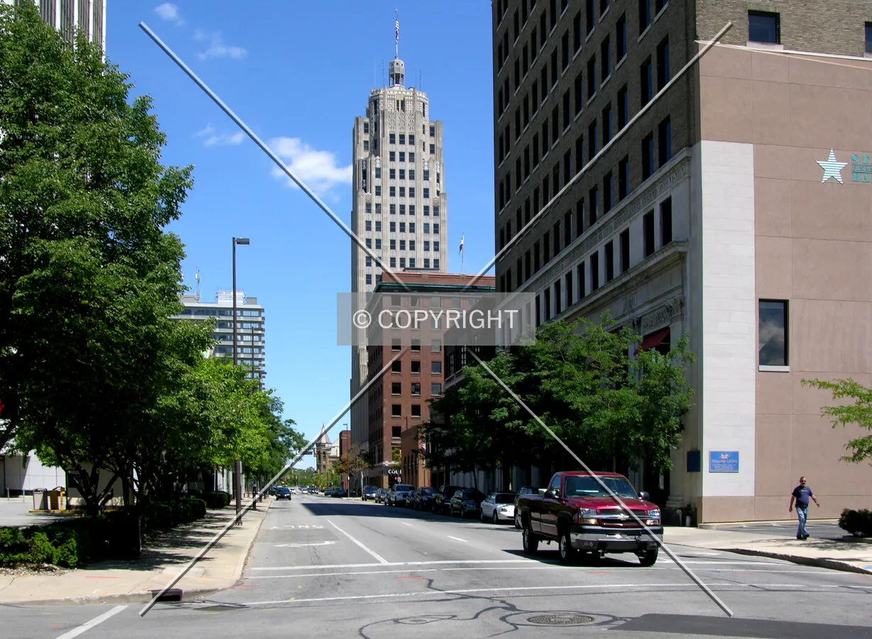 From the west along South Harrison Street