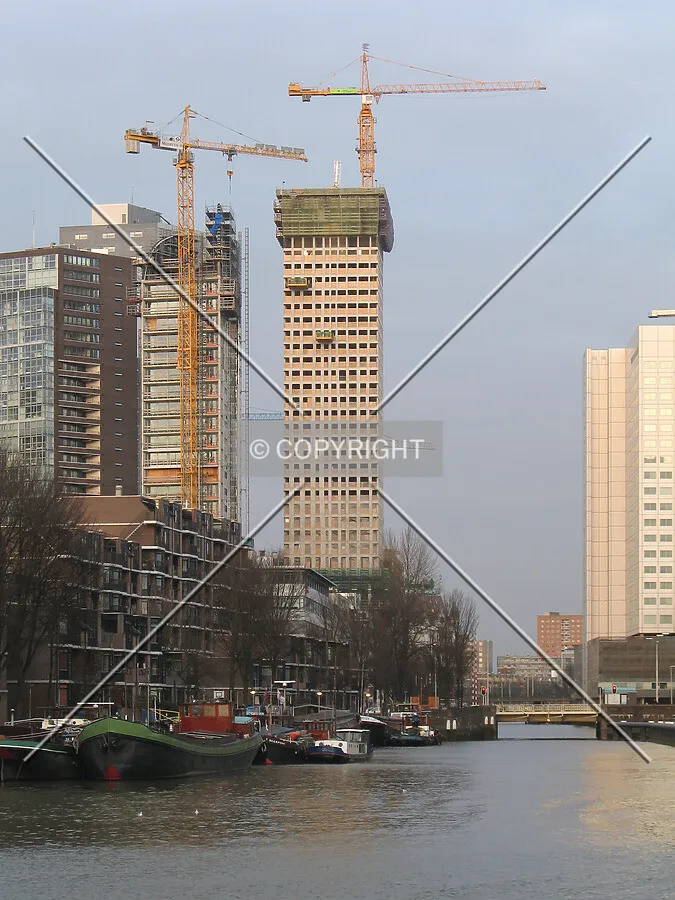 View from Leuvehaven with Scheepmakerstoren on the left
