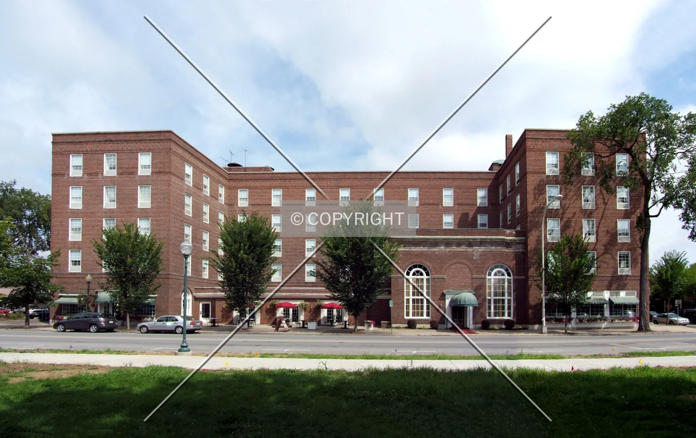 View from the south on Maple Street
