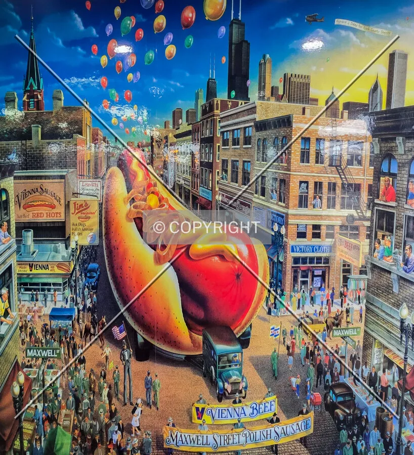 Floor-to-celing picture on the wall in the entryway