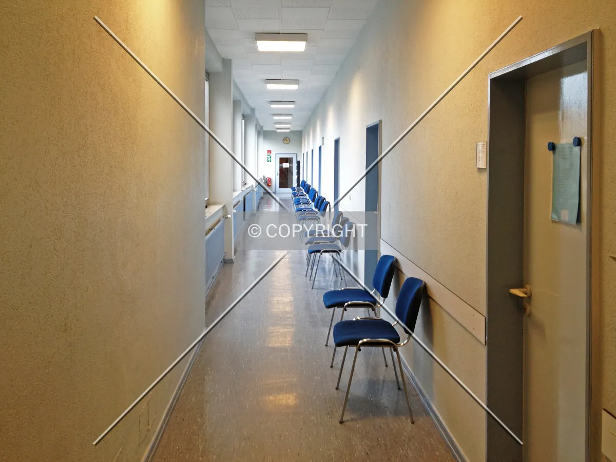 Corridor with seats in a city hall