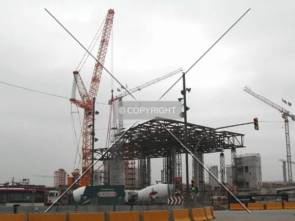 View of the super-structure that is bein placed