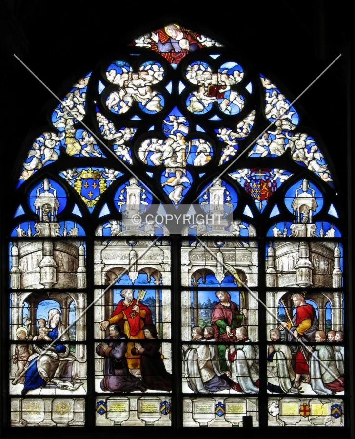 Stained glass window of the Chapel of Saint Anne and the Virgin Mary