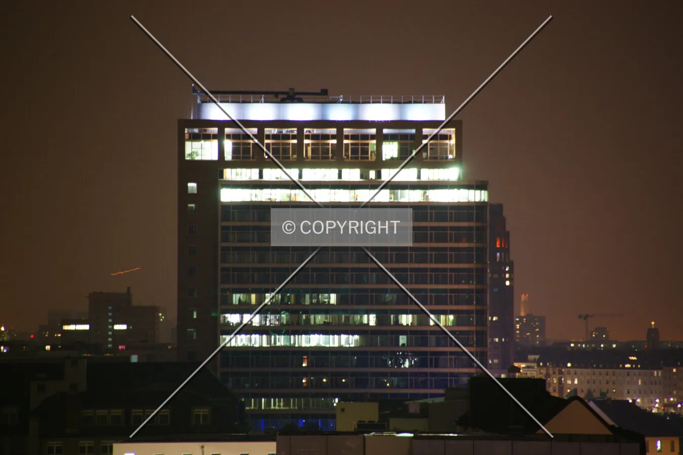 The Lighttower in Frankfurt at Night