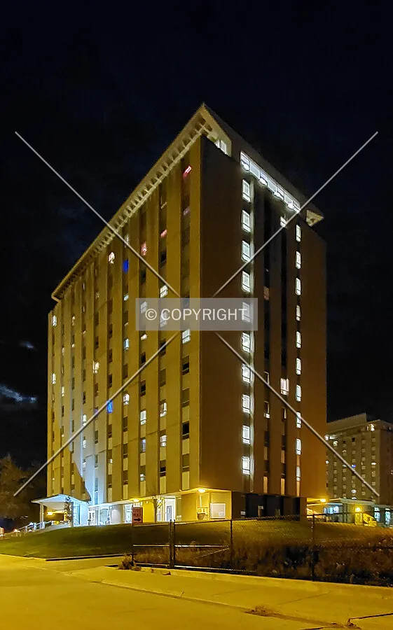 Southeast view at night; November 9, 2019