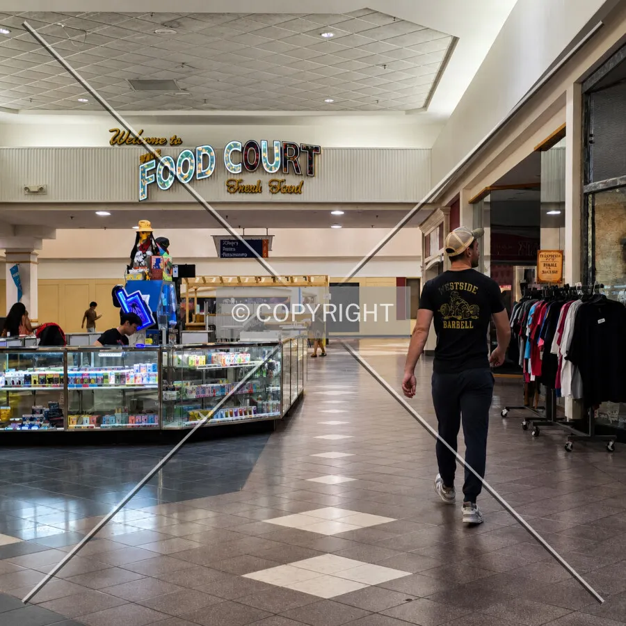 View towards the hallway leading to the food court, Sunday, August 23, 2026