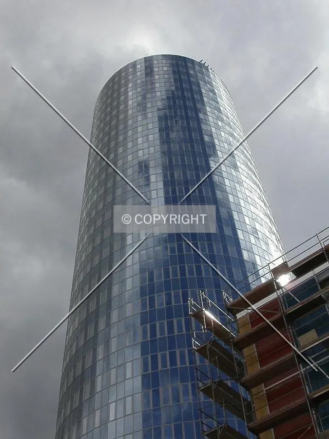 Look-up view of the building