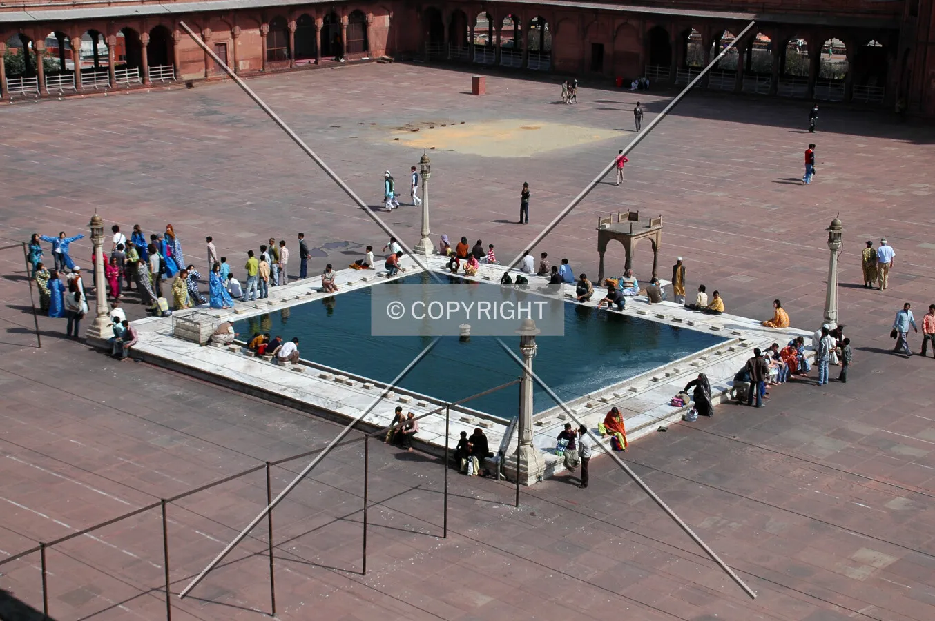 Reflective pool in the courtyard