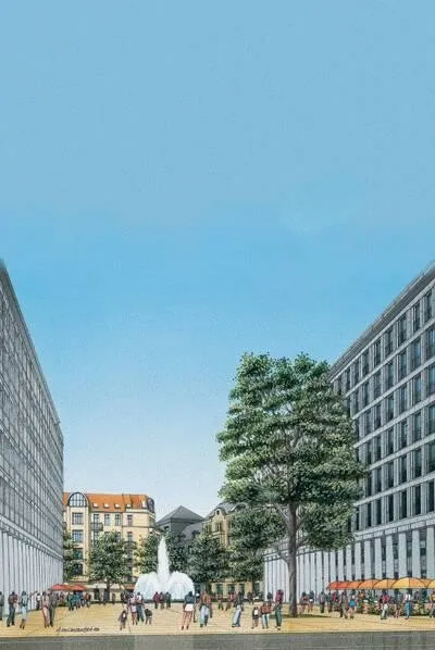 Model view of the plaza
