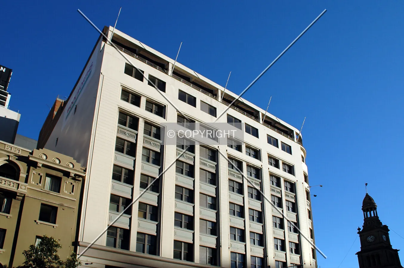 Looking up at the north side