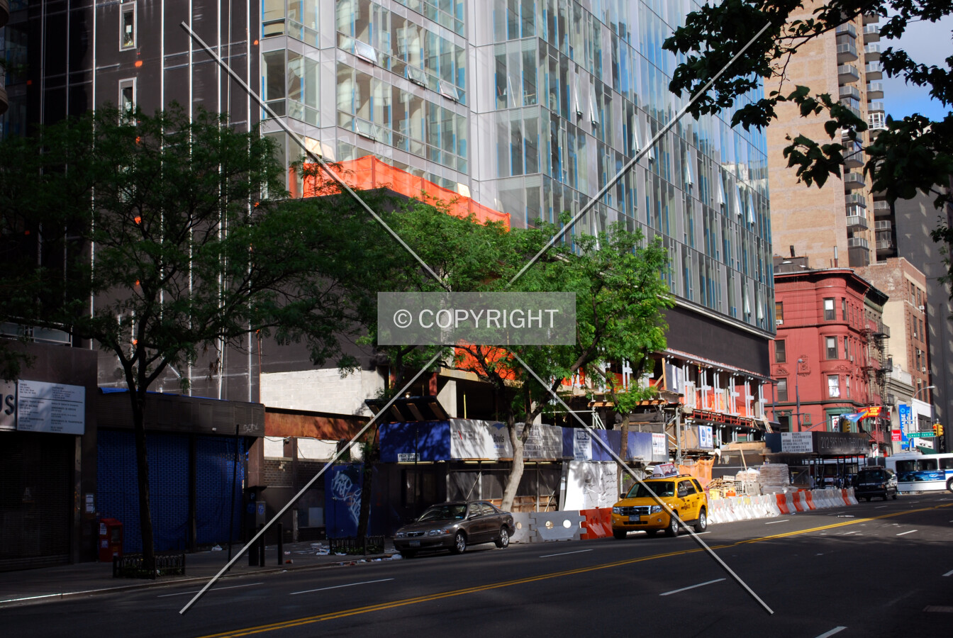 Base along East 86th Street