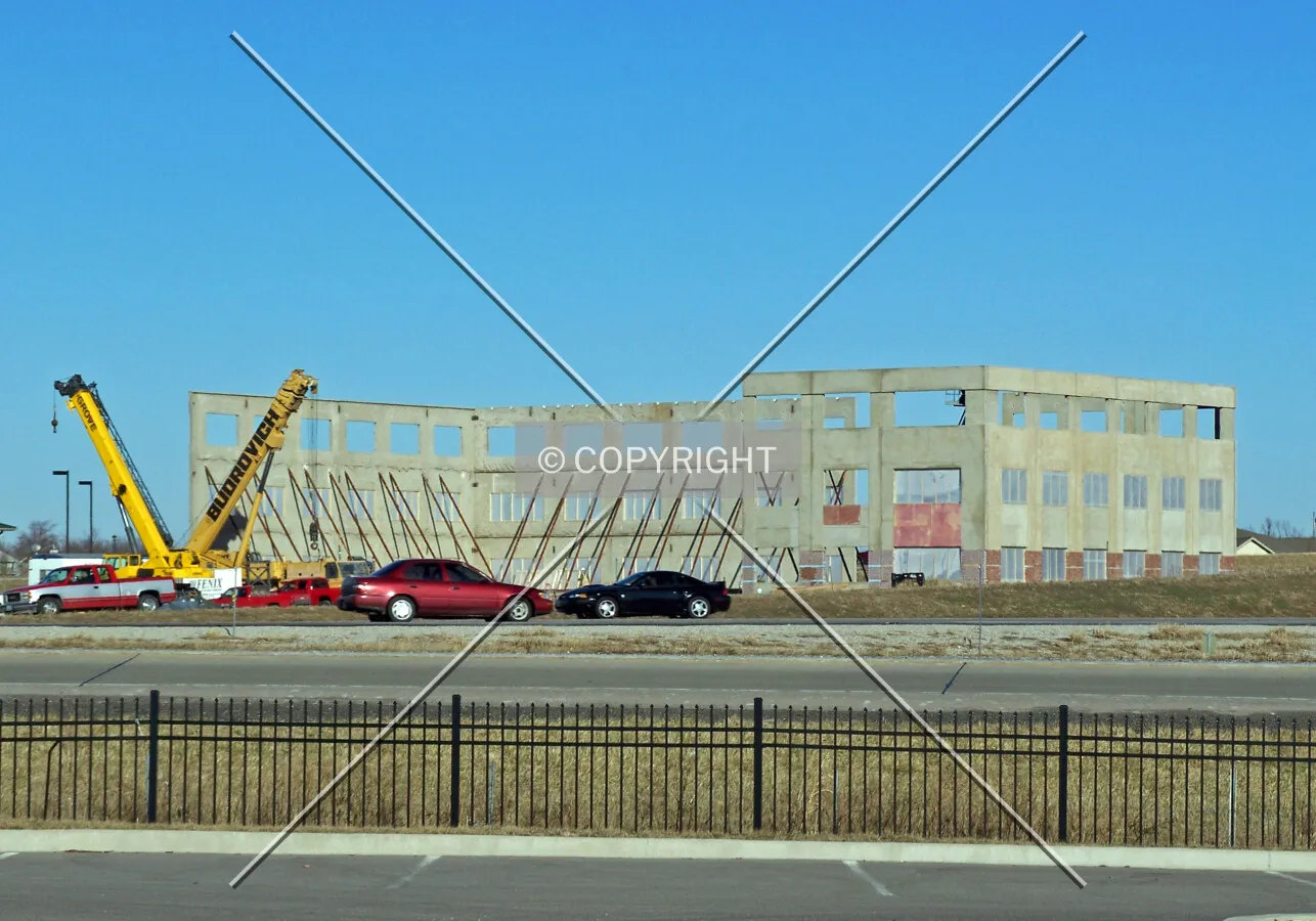 View from the south across Interstate 64 during construction; January 24, 2008