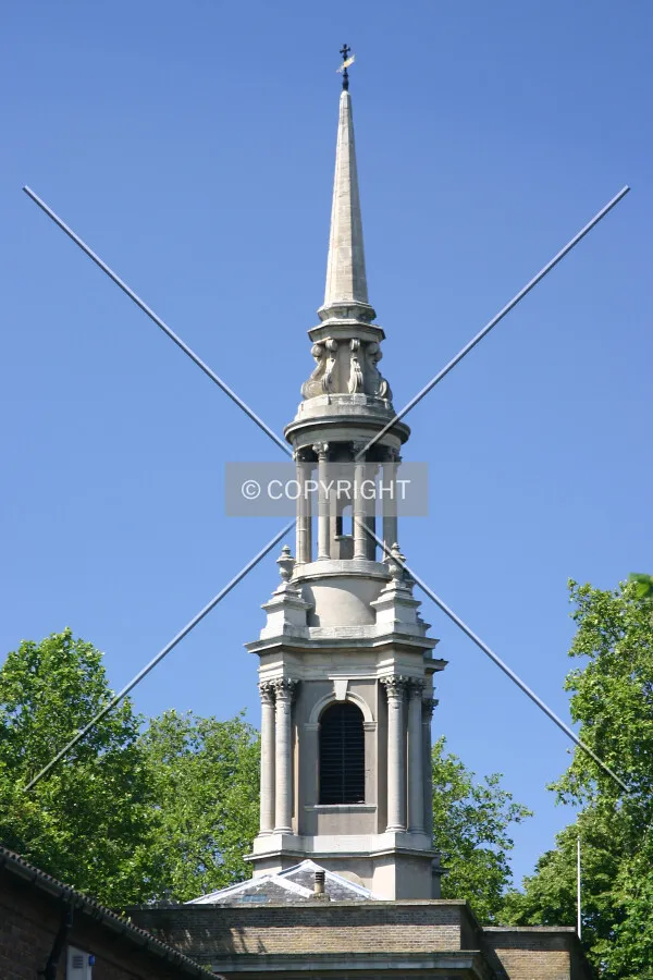 View west of the spire from Glamis Road