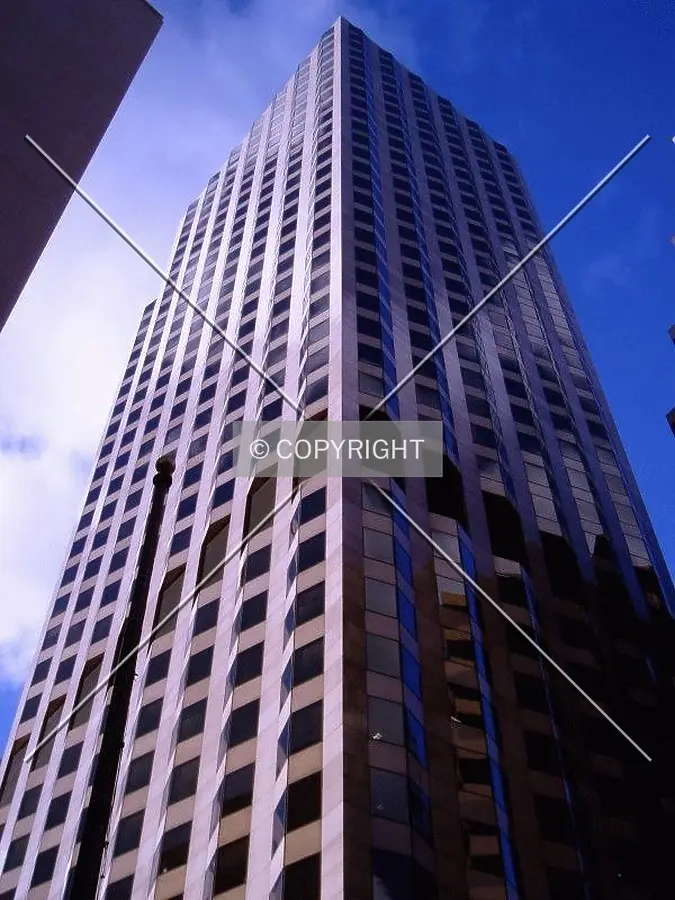 The southeast corner from below on Pearl Street