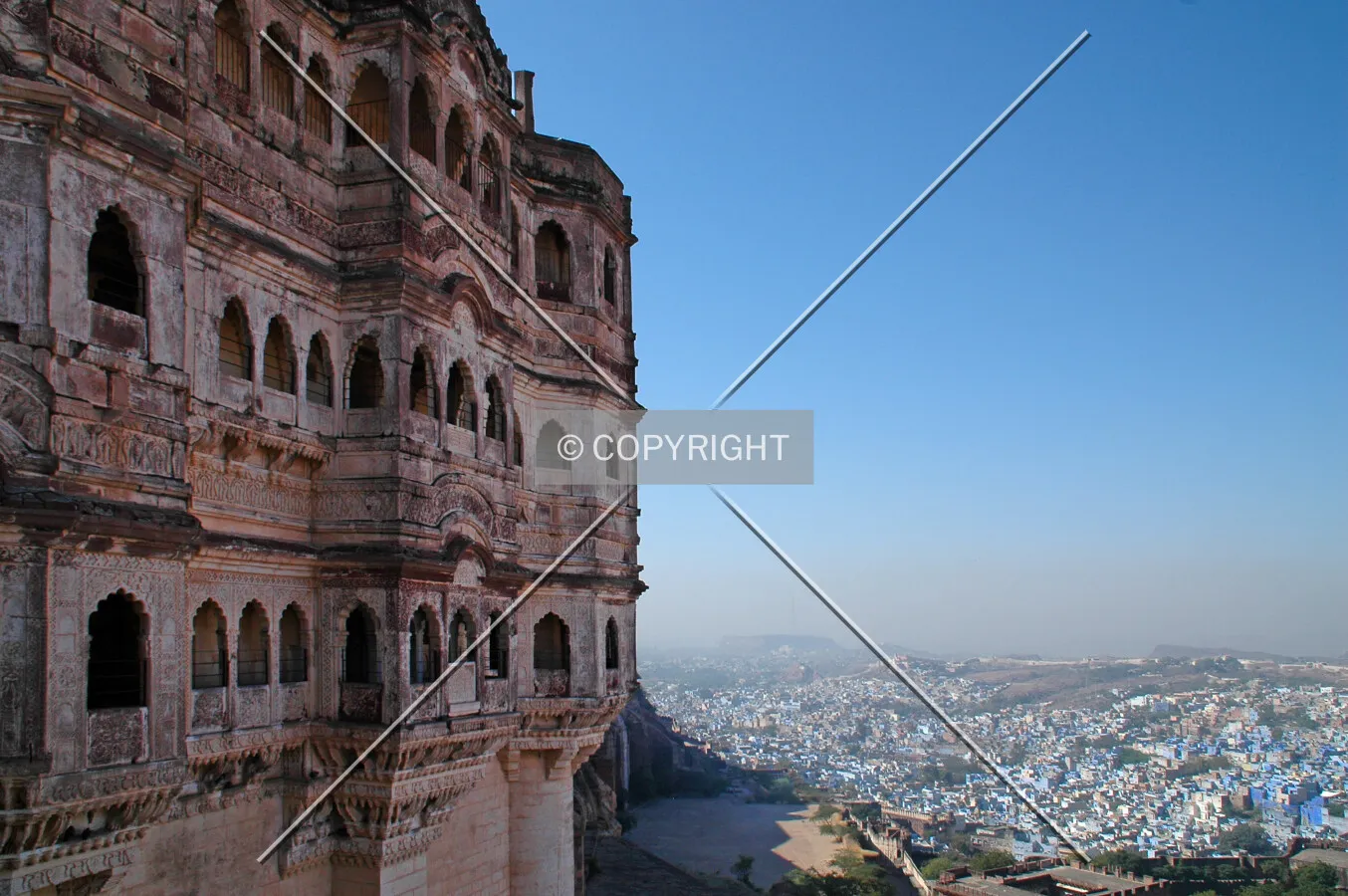 Old city dwarfed by the fort