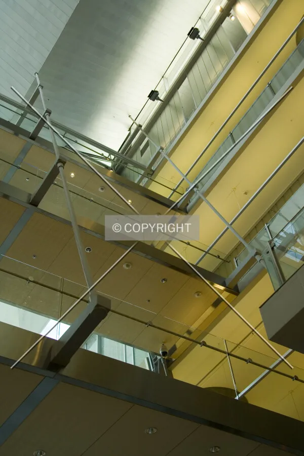 Looking up the elevated walkways