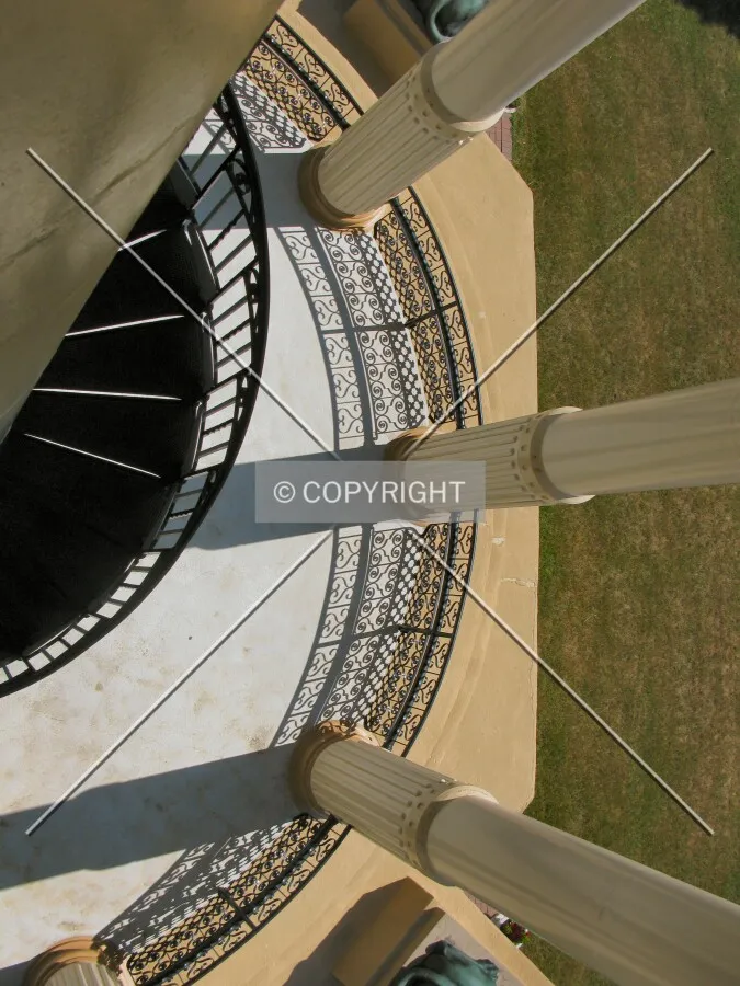 Looking down from the top of the spiral stair