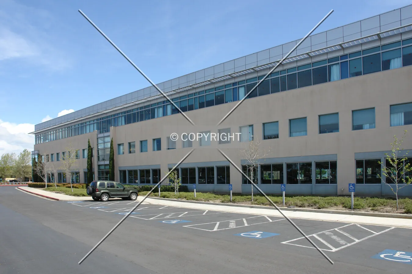 View along the office building