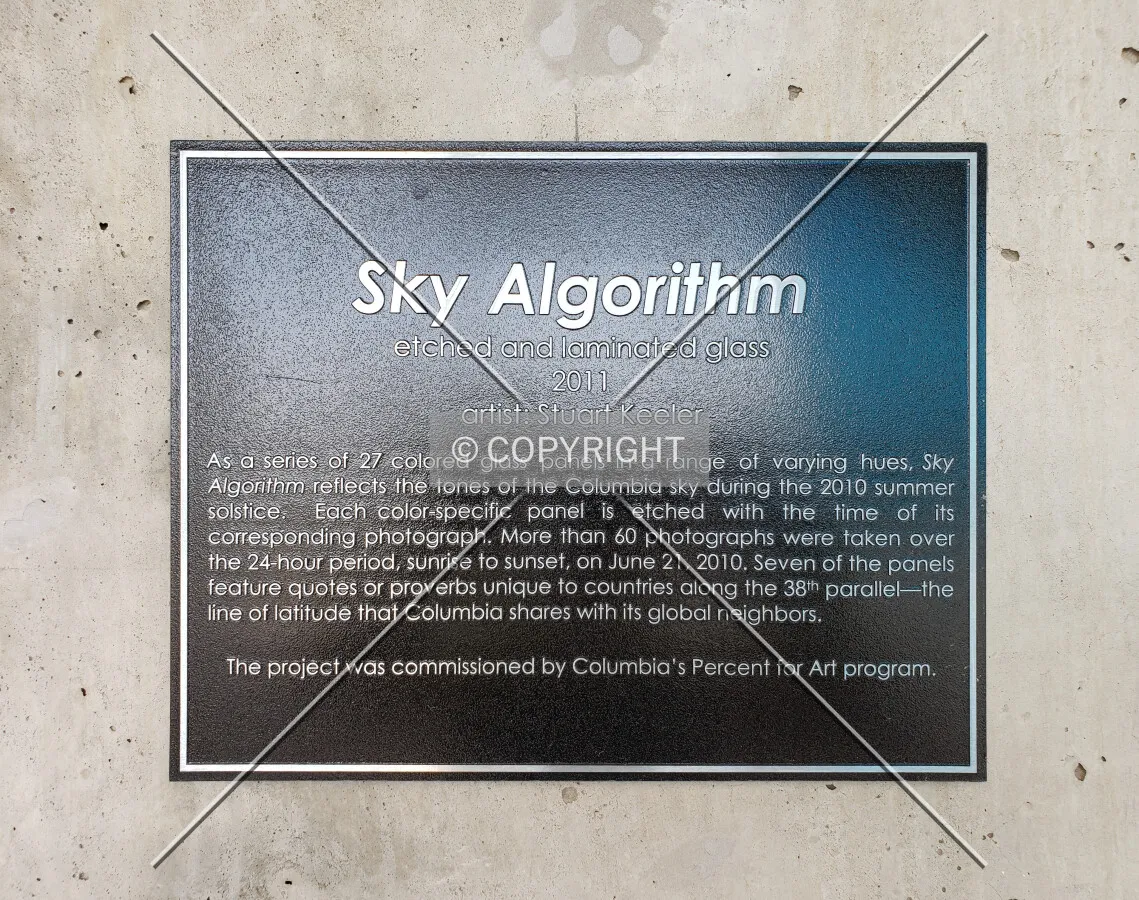 A sign about the Sky Algorithm art installation; September 17, 2019