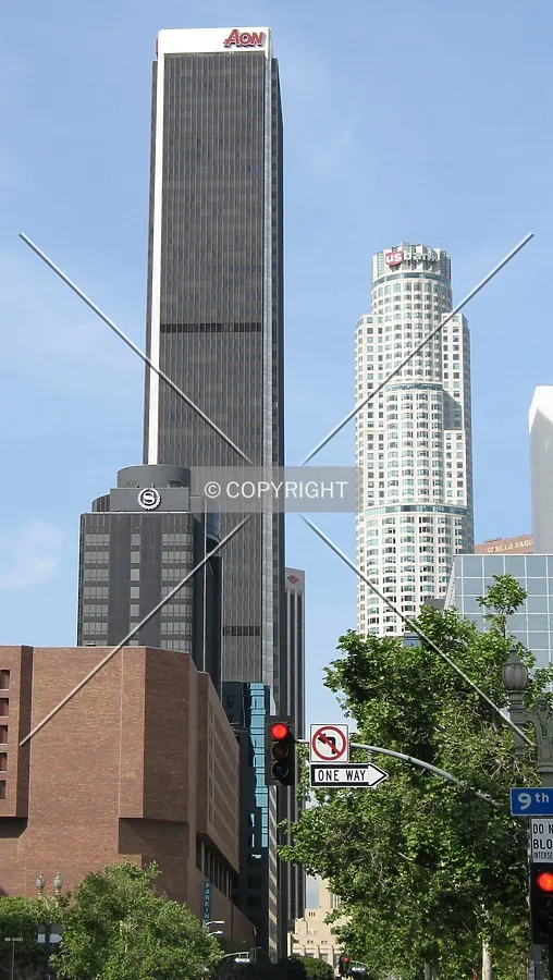 View from Hope Street with the US Bank Tower on the right