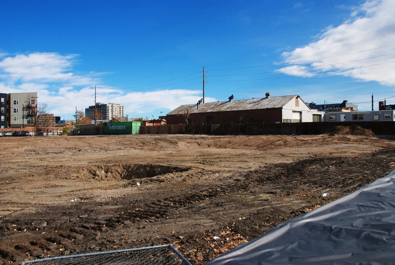The site is cleared in preparation for construction