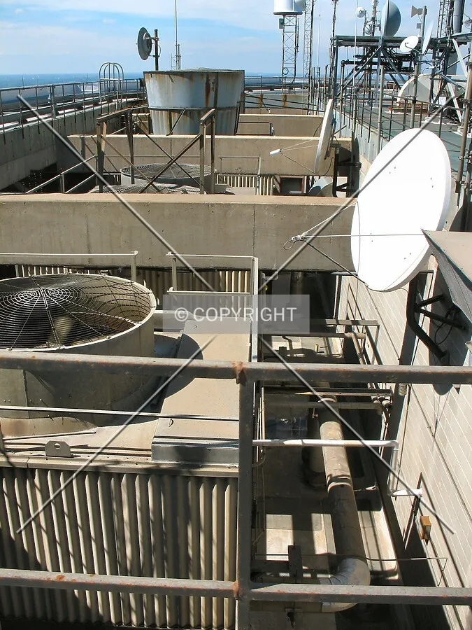 Mechanicals just below the main roof level