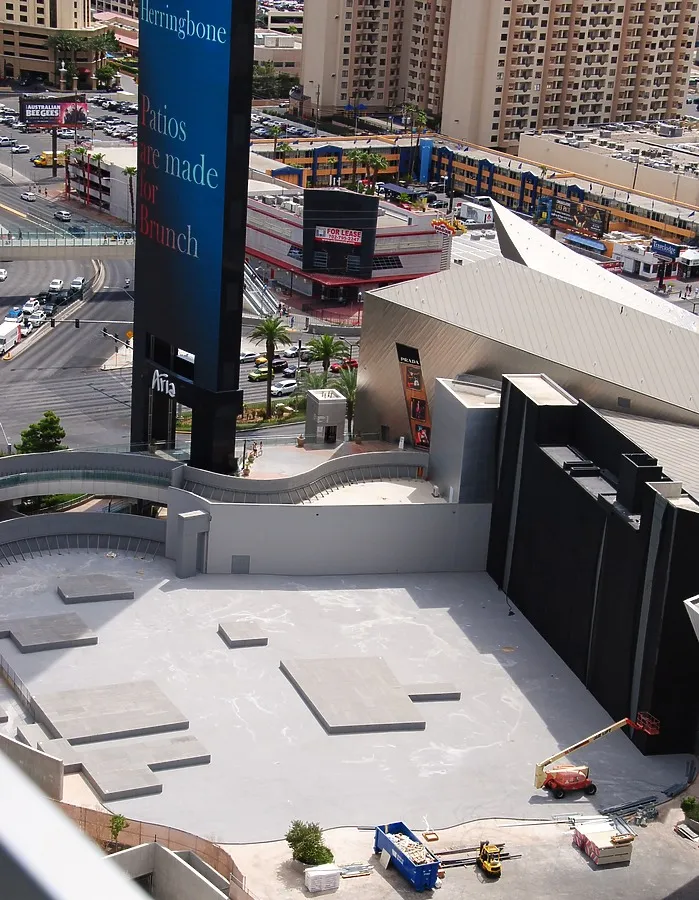 Elevated view of the former site from the northwest