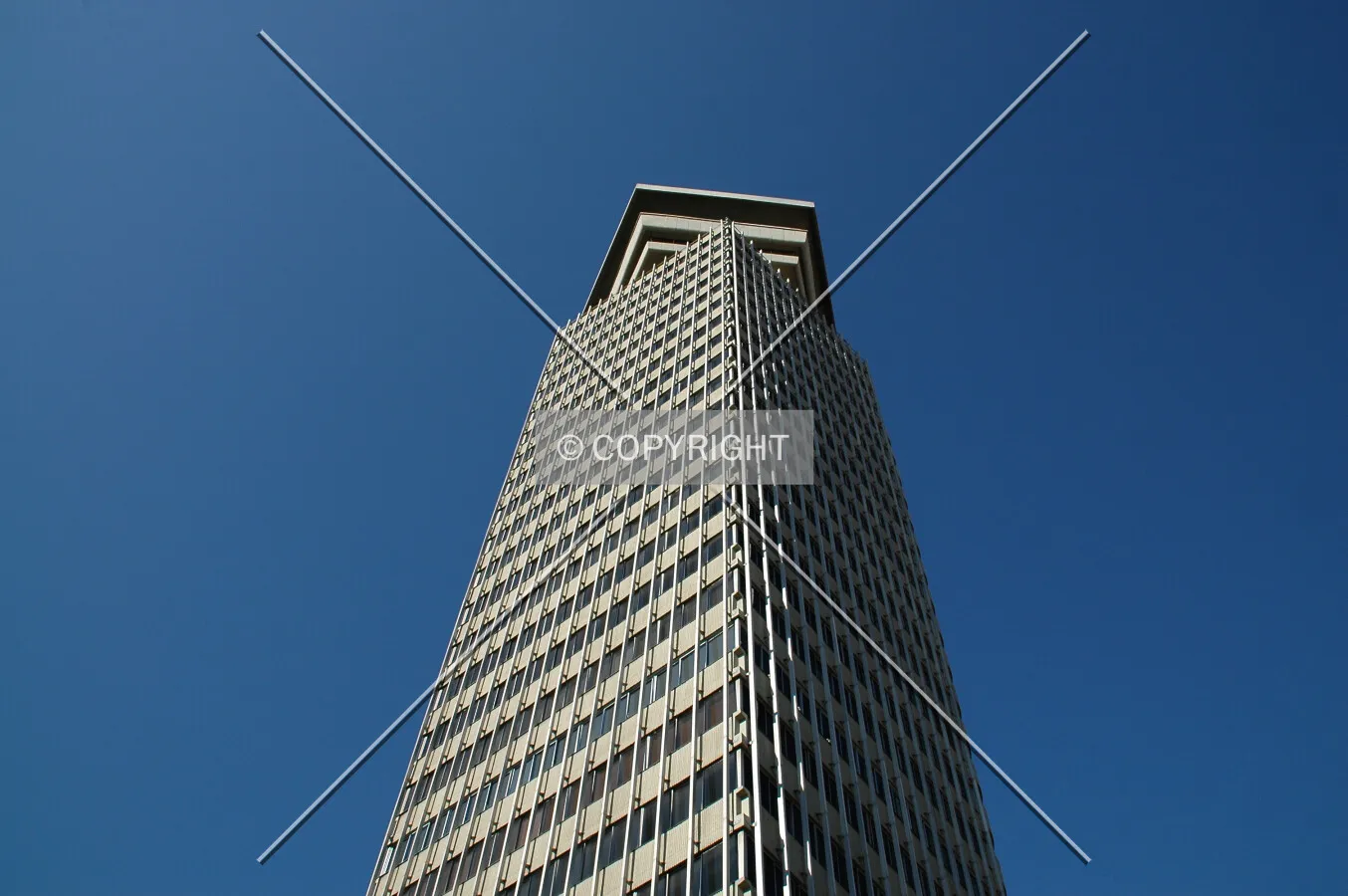 Looking up the northeast corner