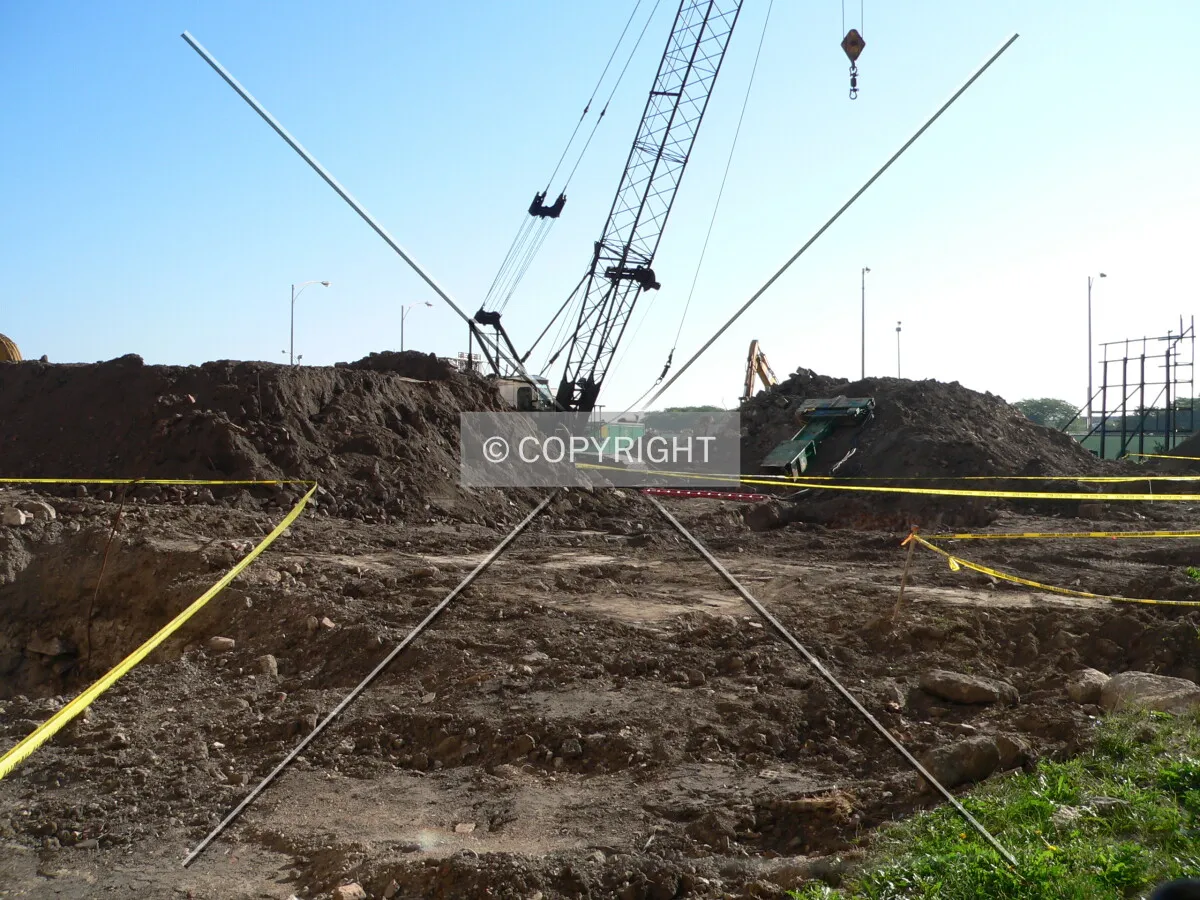 A view to the northeast across the site