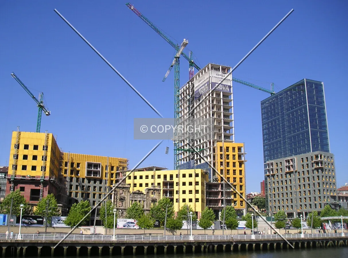 Panoramic view of the complex under construction