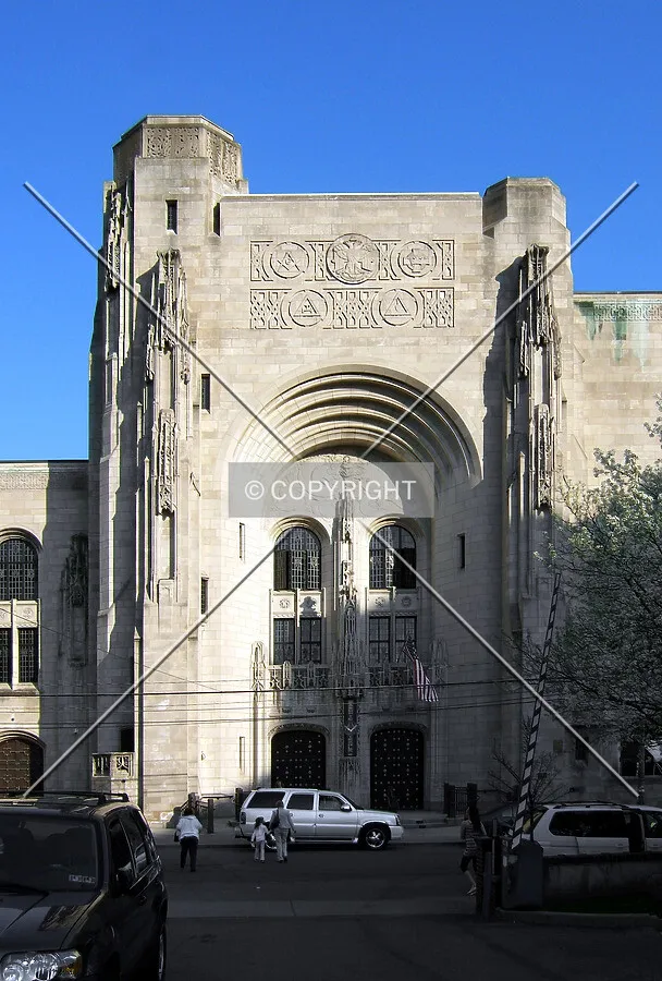 Main entrance on Washington Avenue from the northwest