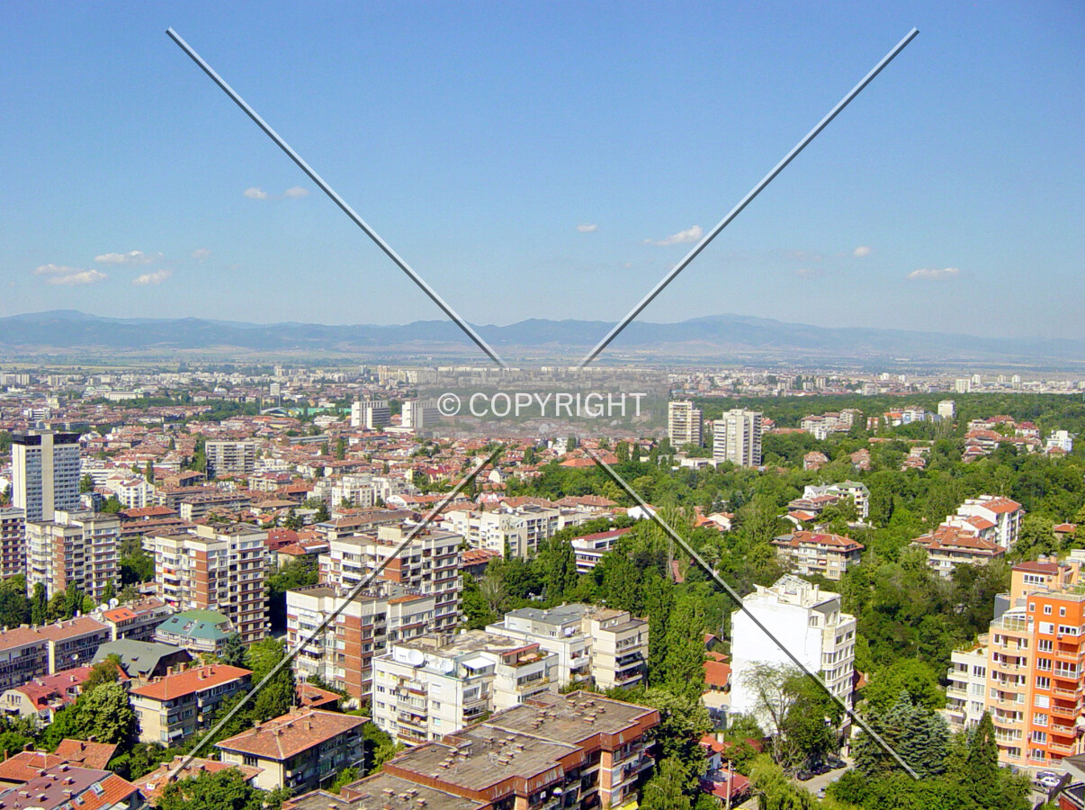 View of Sofia from the hotel's restaurant