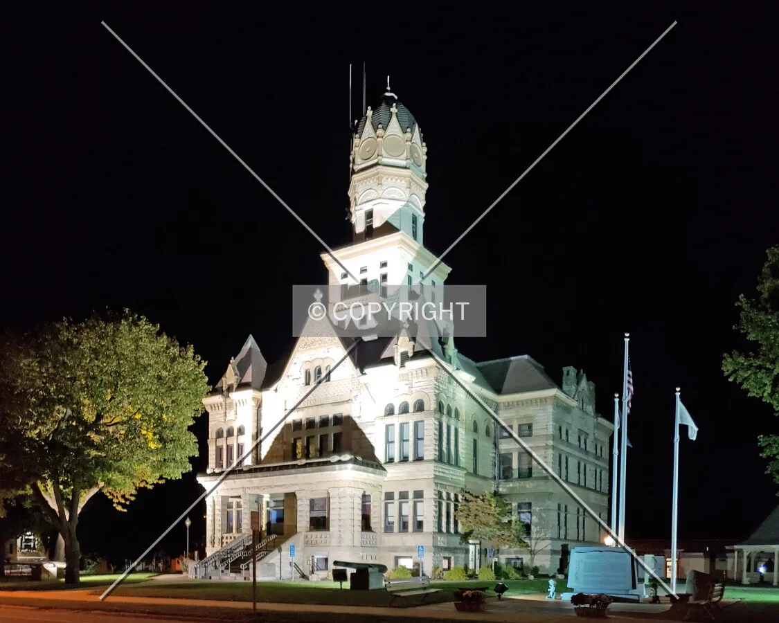 View from the southeast at night; October 22, 2018