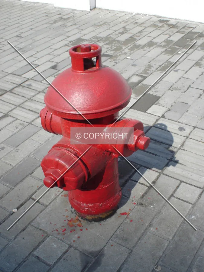 A red fire hydrant in Shanghai